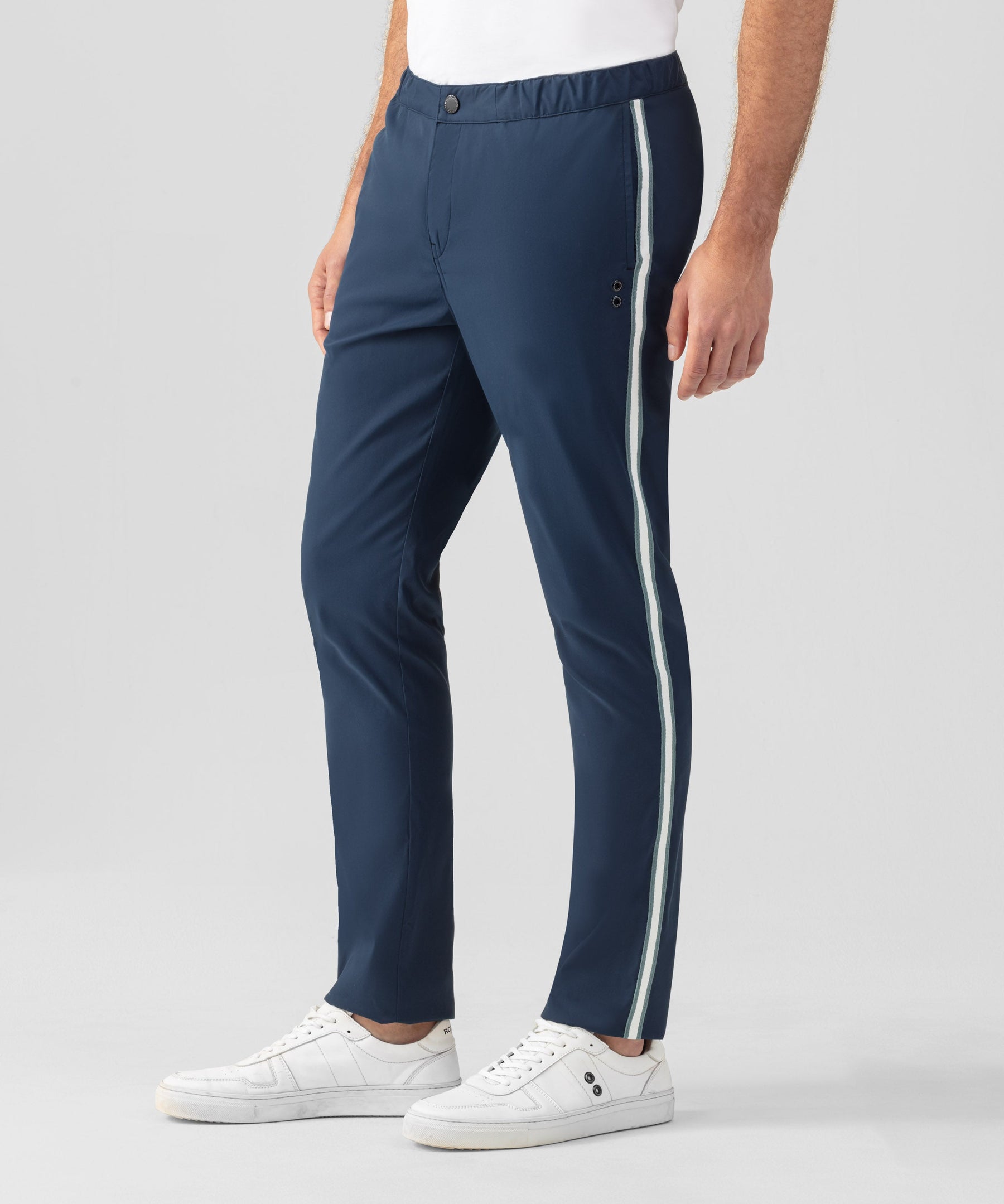 Sports Chino Pants w. Side Stripes: Deep Ocean