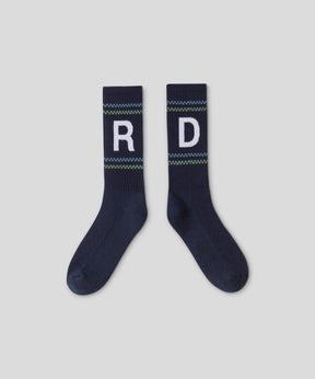 Sports Socks RD w. Fisherman Stripes: Deep Ocean