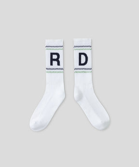 Sports Socks RD w. Fisherman Stripes: White