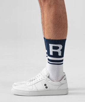 Sports Socks RD w. Irregular Stripes: Deep Ocean