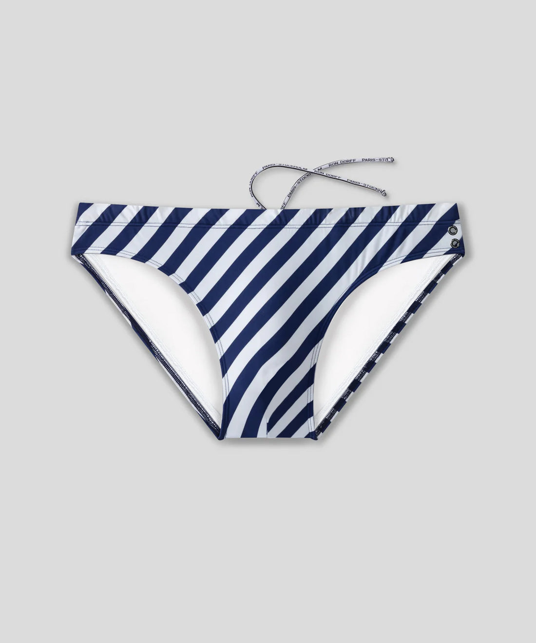 Slim Swim Briefs w. Stripes: Navy/White