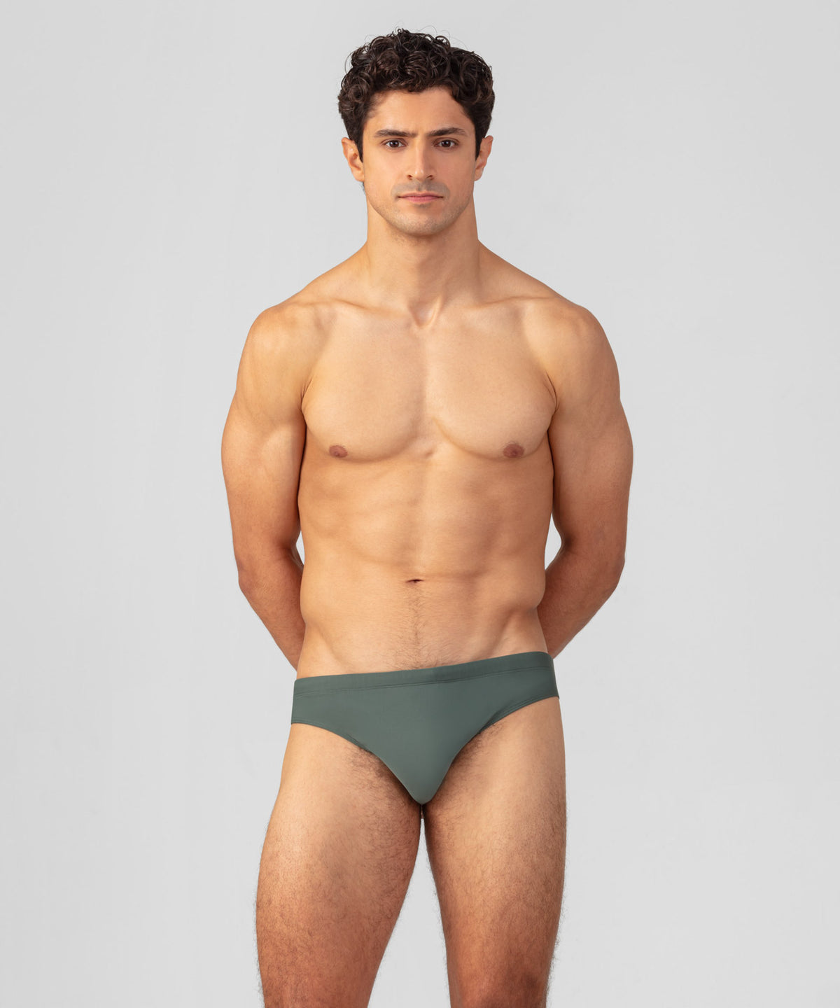 Slim Swim Briefs: Green Shadow