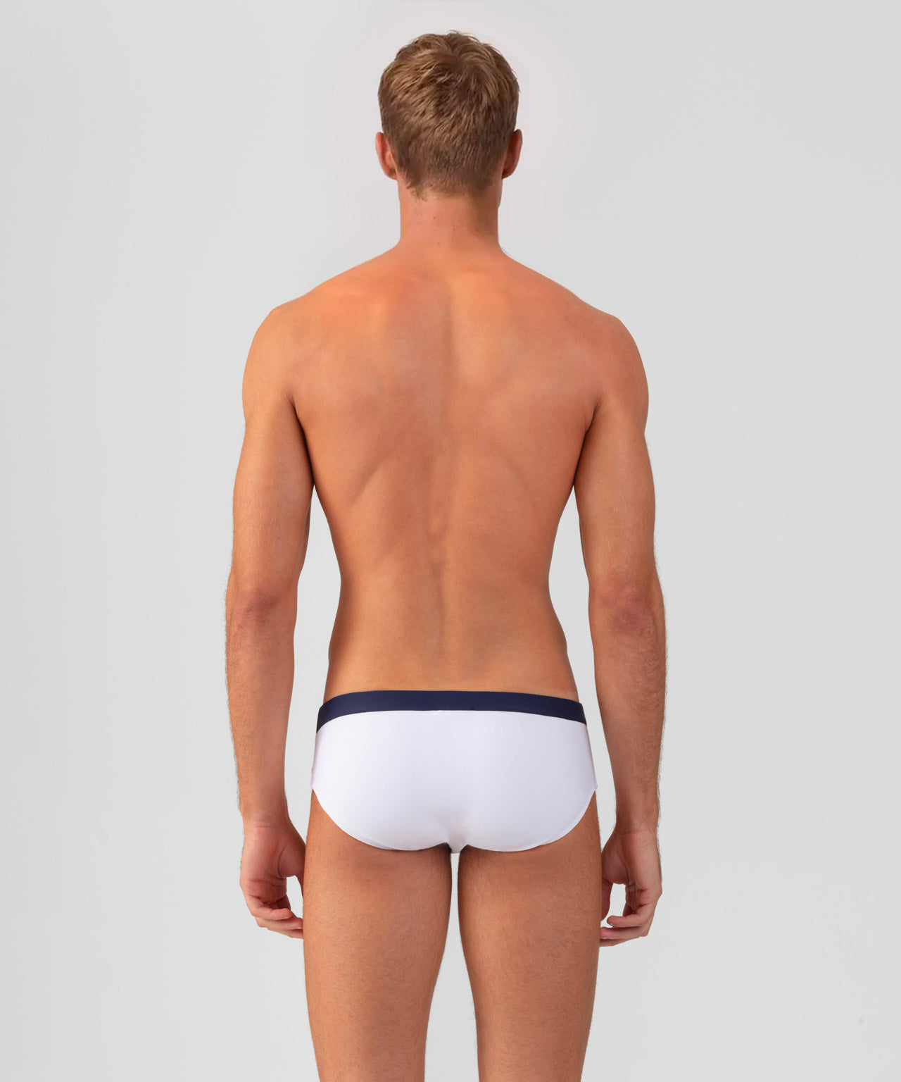 Swim Briefs w. Waistband: White