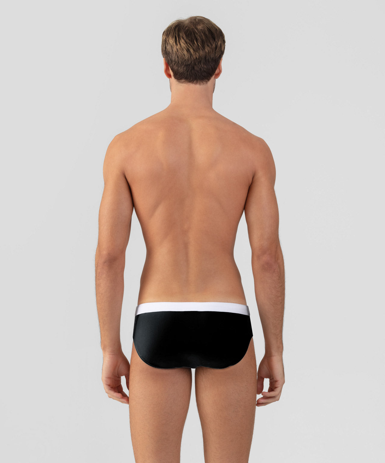 RD Swim Briefs w. White Waistband: Black