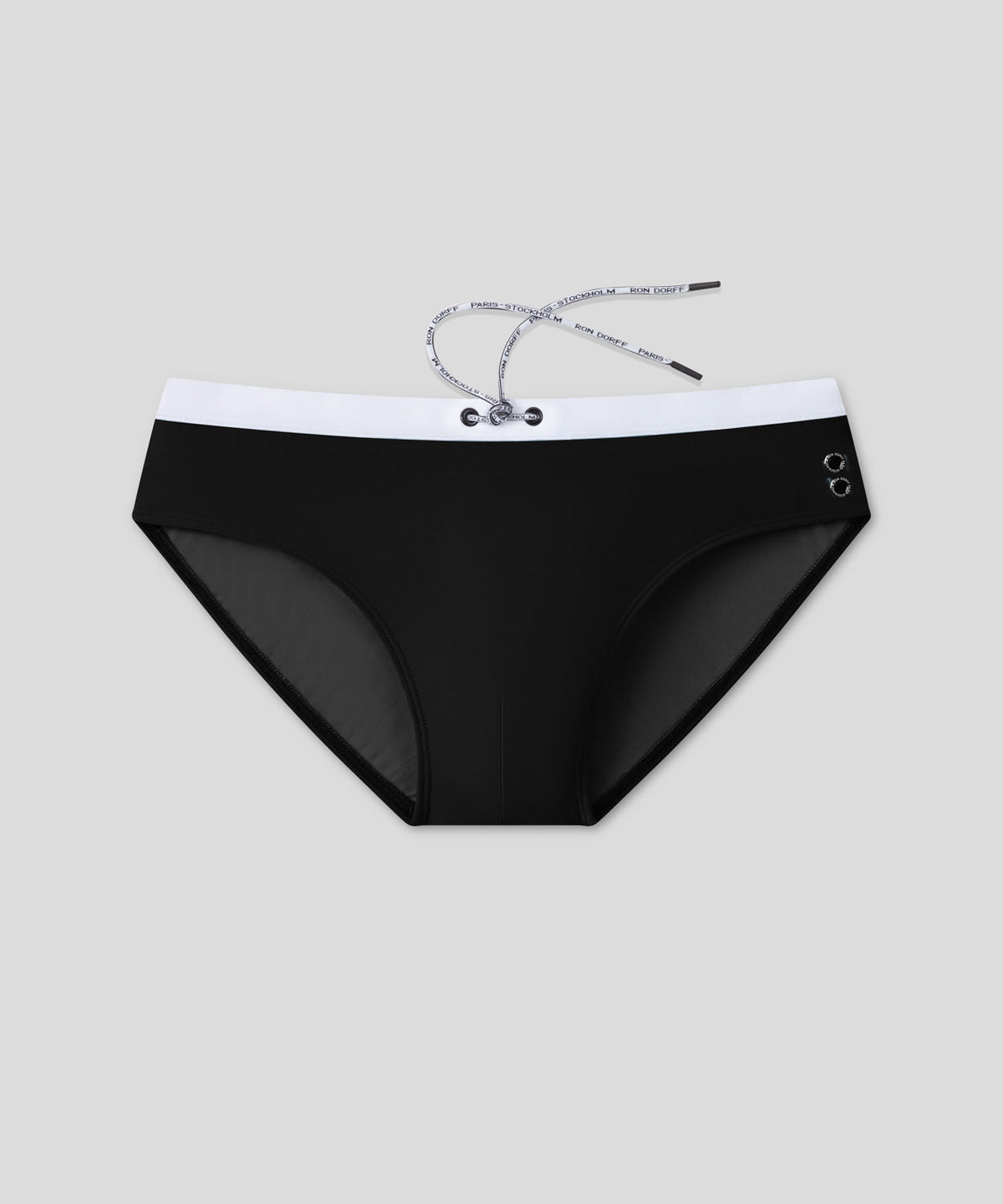 Swim Briefs w. Waistband: Black