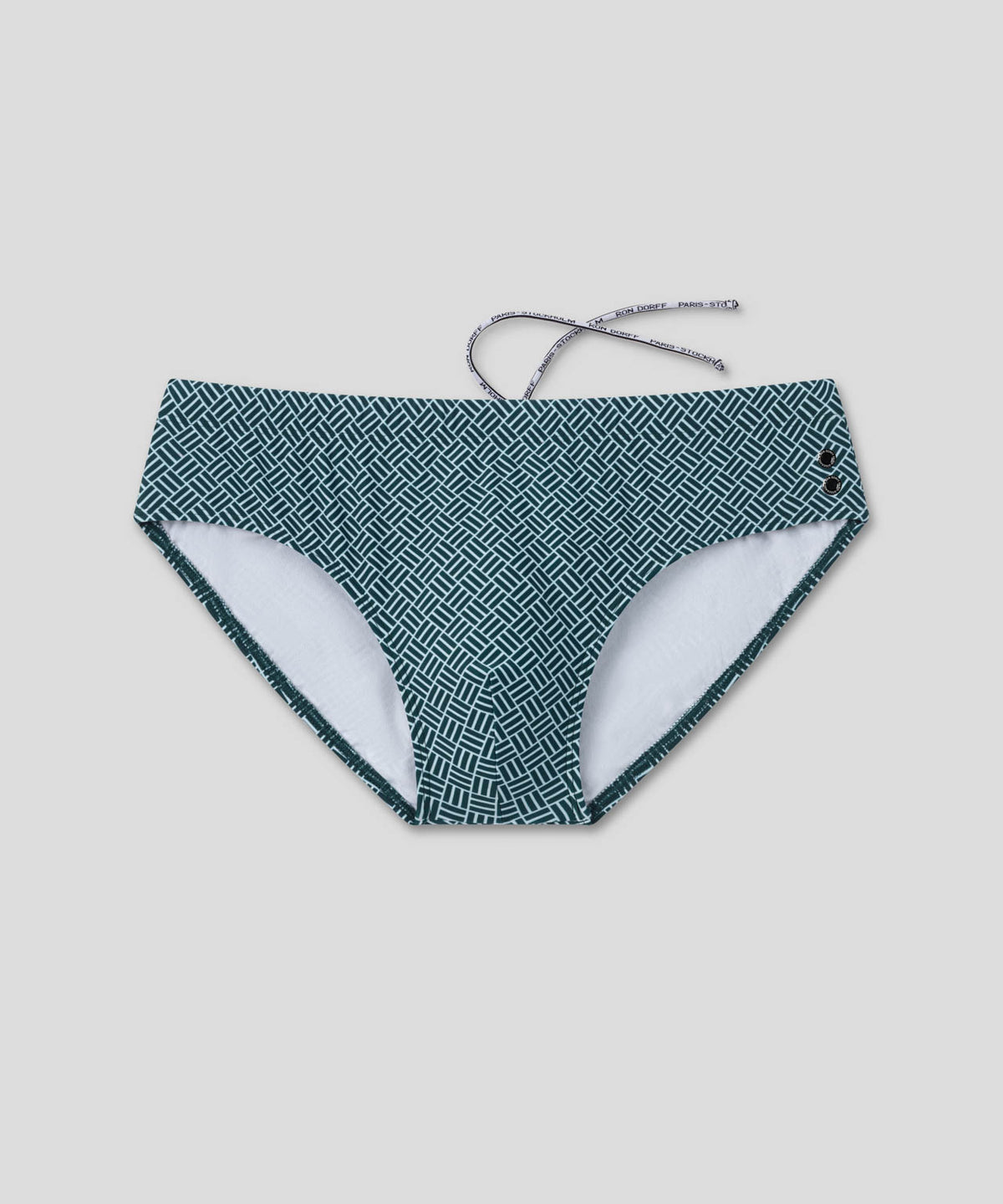 Swim Briefs w. Graphic Pattern: Pine Green