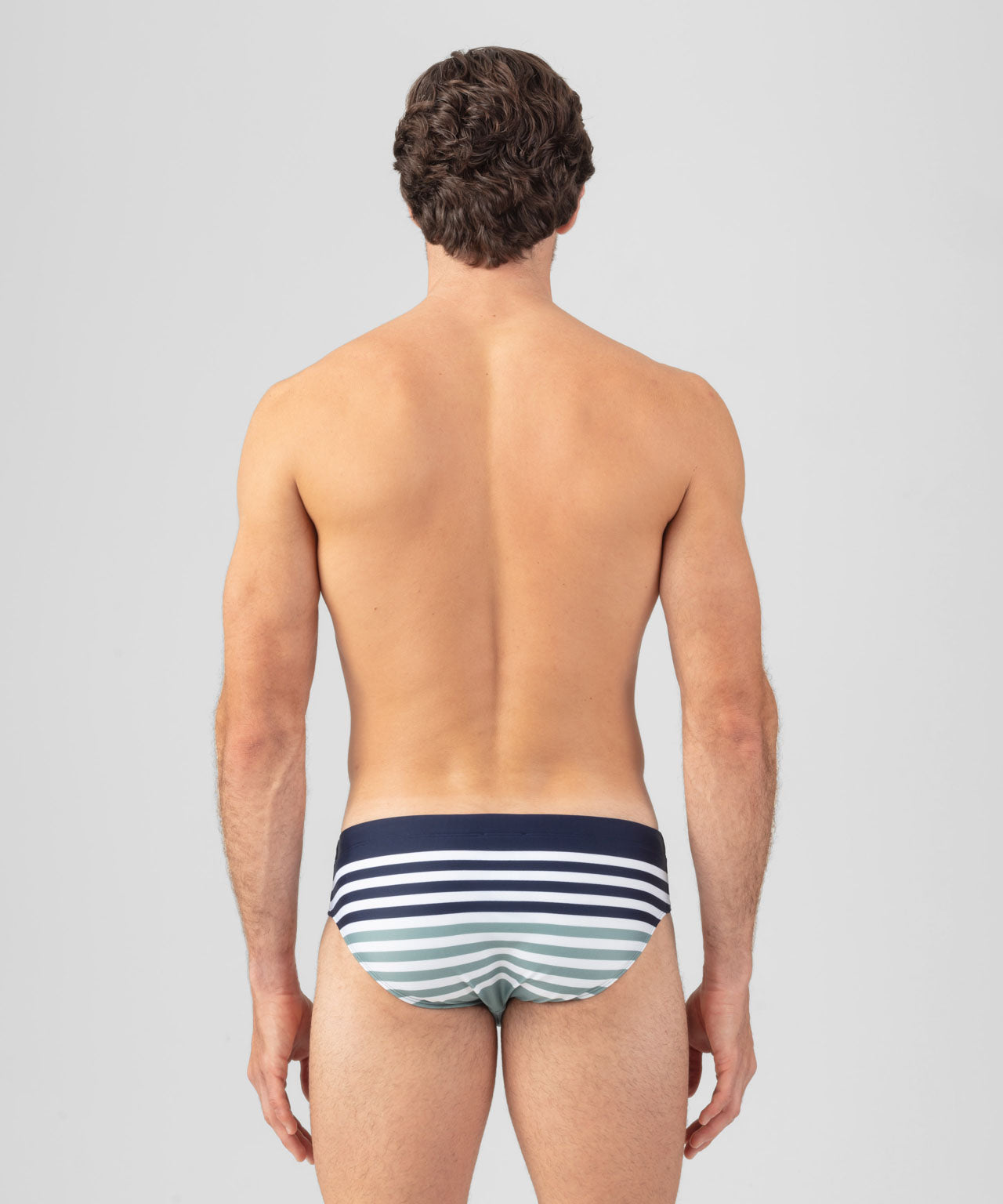 Swim Briefs w. Multico Stripes: Deep Ocean