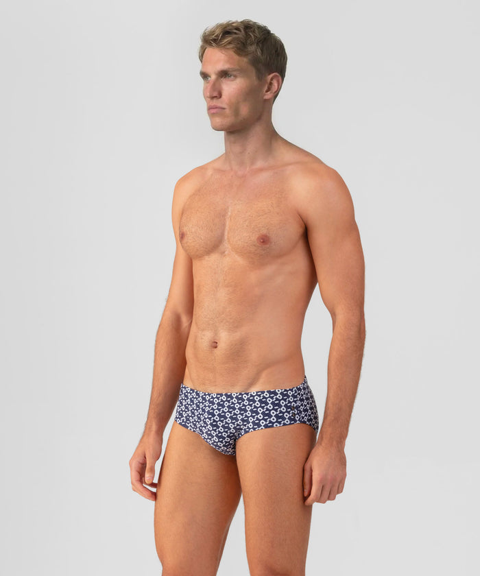 Swim Briefs w. RD Pattern: Navy