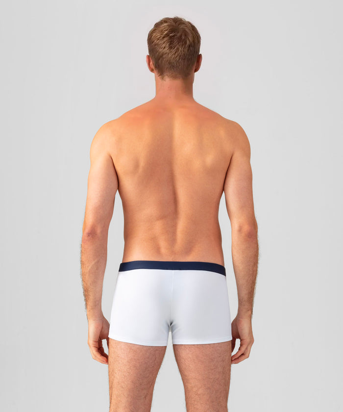 Swim Trunks w. Waistband: White