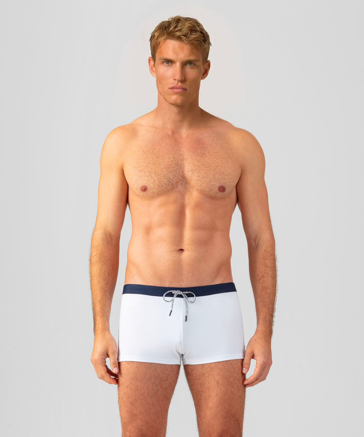 Swim Trunks w. Waistband: White