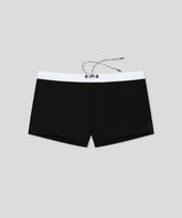 RD Swim Trunks w. White Waistband: Black