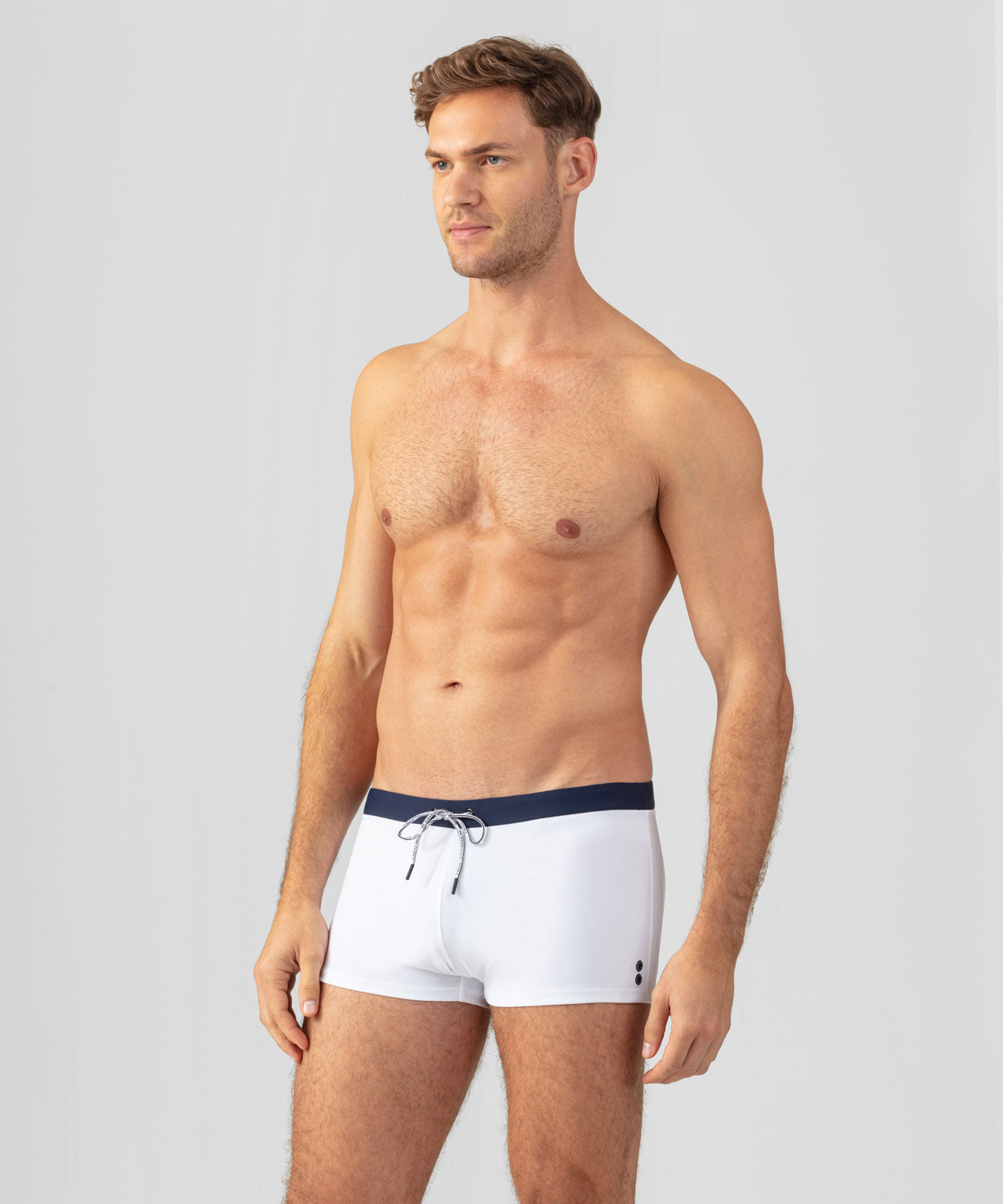 Swim Trunks w. Waistband: White