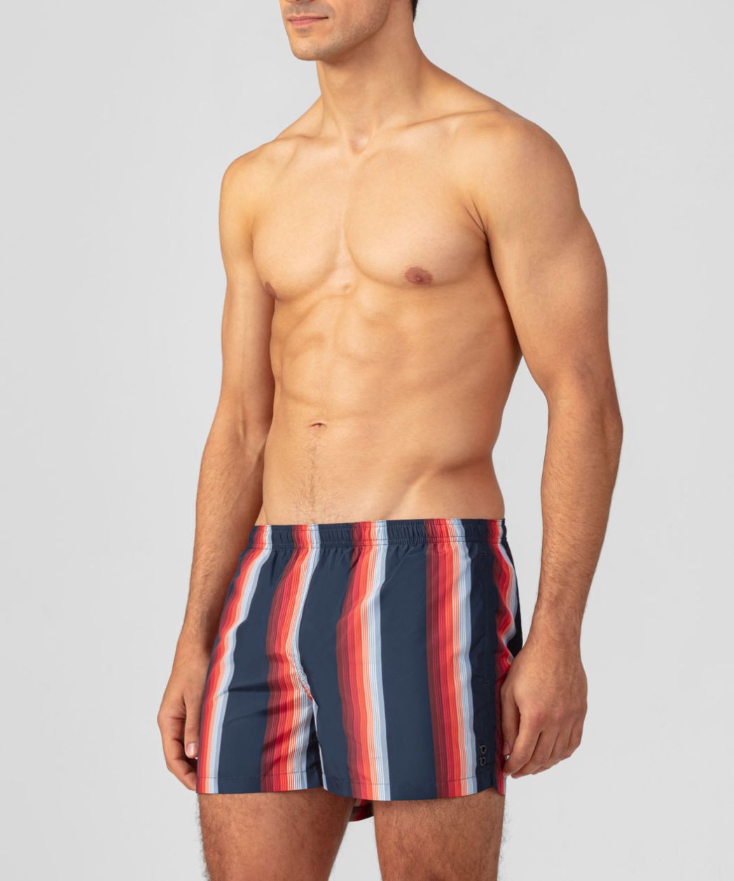 Swim Shorts w. Stripes: Navy