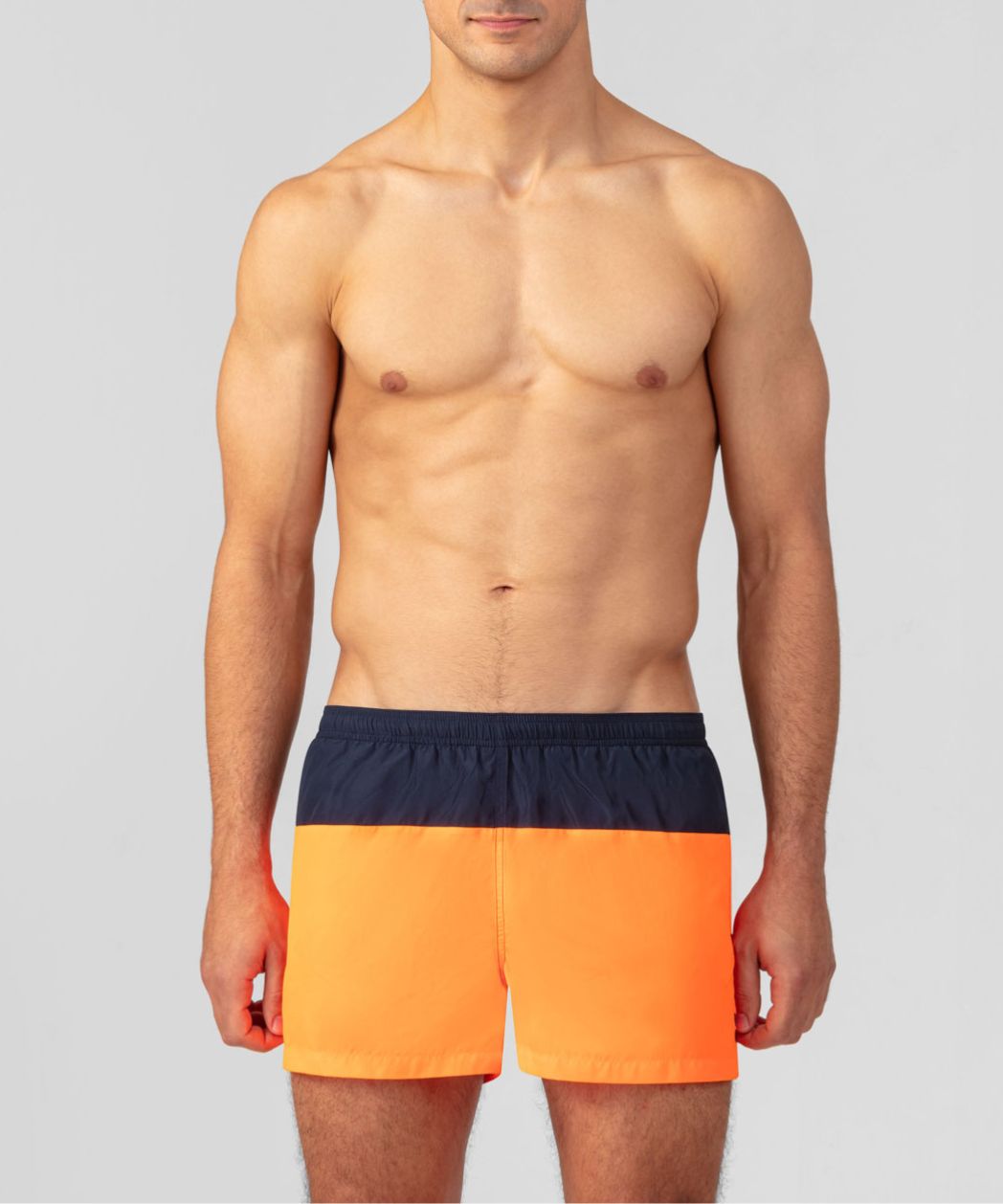 Swim Shorts Bicolor: Navy/Neon Orange
