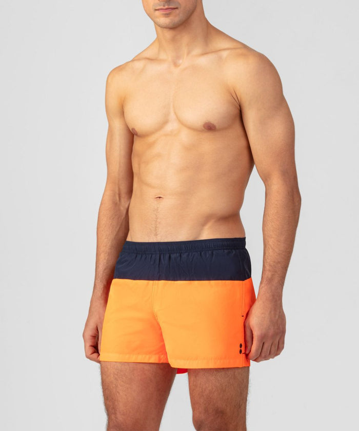 Swim Shorts Bicolor: Navy/Neon Orange