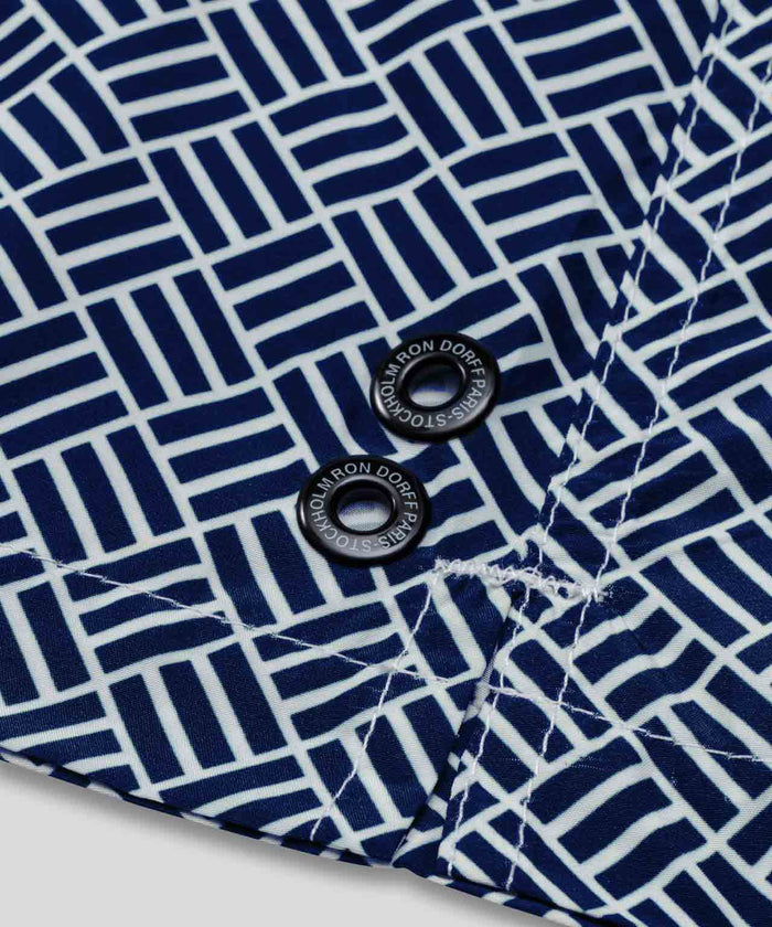 Swim Shorts w. Graphic Pattern: Navy