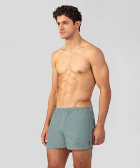 Swim Shorts w. Graphic Pattern: Pine Green