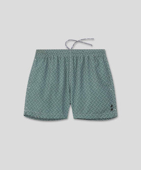 Swim Shorts w. Graphic Pattern: Pine Green