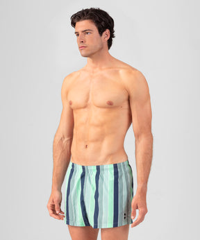 Swim Shorts w. Multico Stripes: Aquamarine
