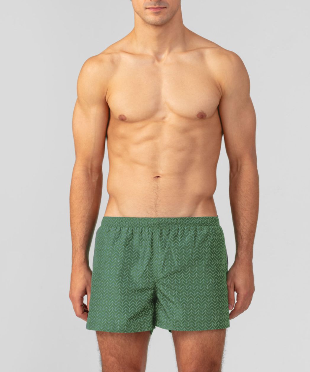 Swim Shorts w. Nordic Line Pattern: Cactus