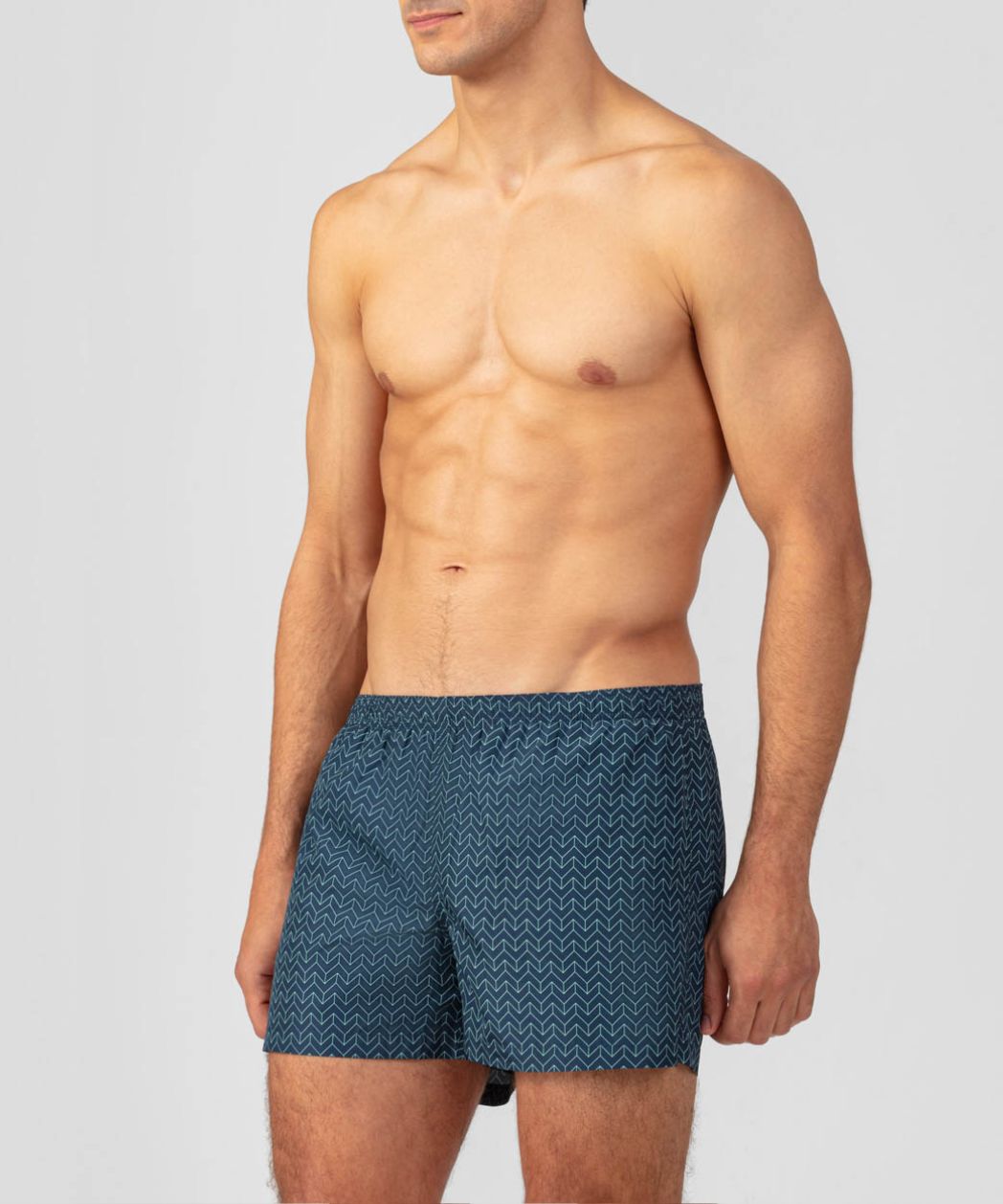 Swim Shorts w. Nordic Line Pattern: Navy
