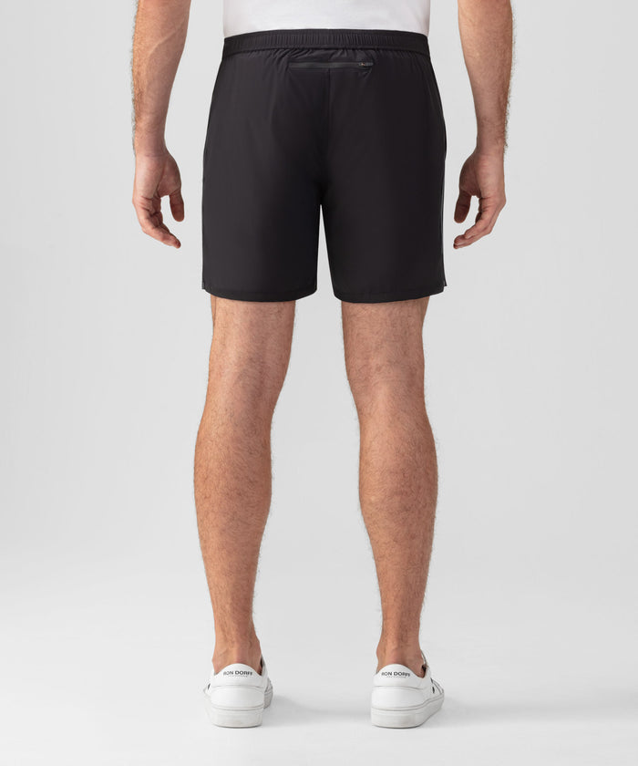 Gym Shorts w. Reflective Piping: Black
