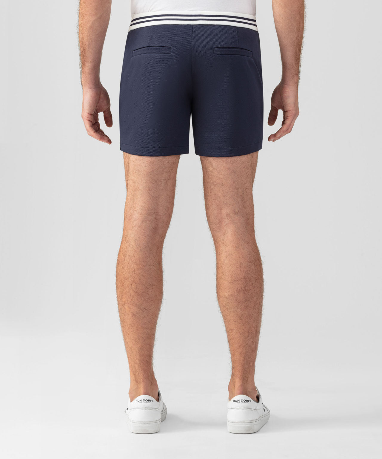 RD Tennis Shorts w. Striped Waist: Navy