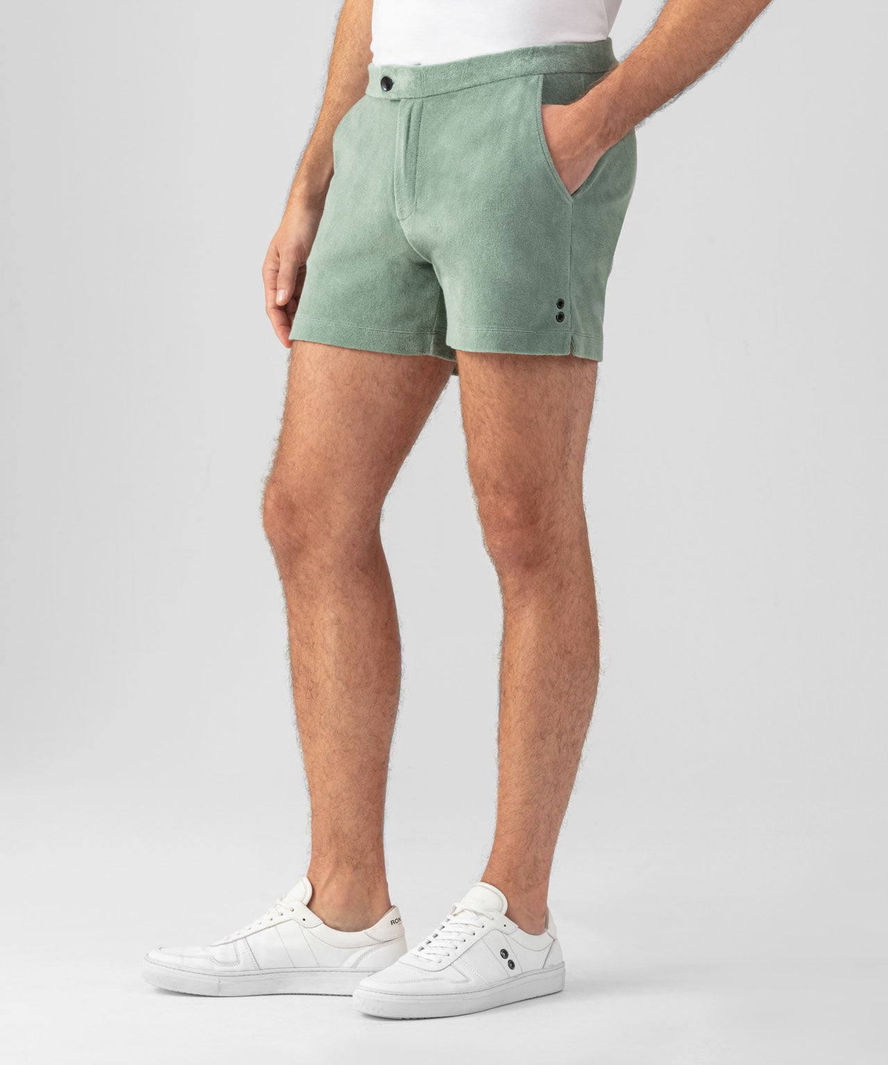 Cotton Terry Tennis Shorts: Aquamarine