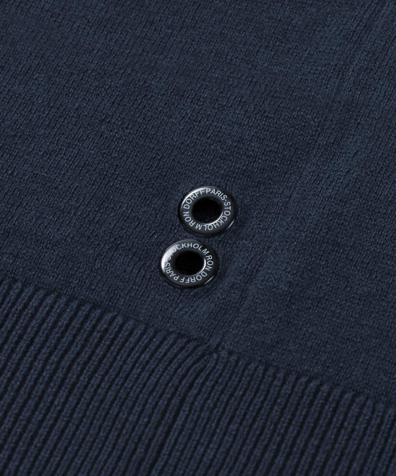 Cotton Cashmere Sweater w. Stripes: Navy