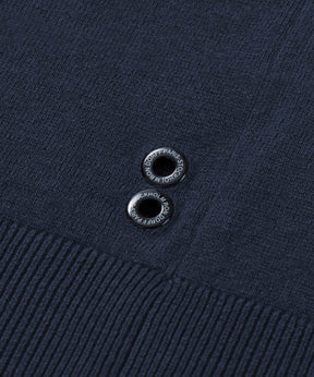 Cotton Cashmere Sweater w. Stripes: Navy