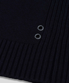 Cotton-Wool Navy Sweater w. Side Rib: Navy