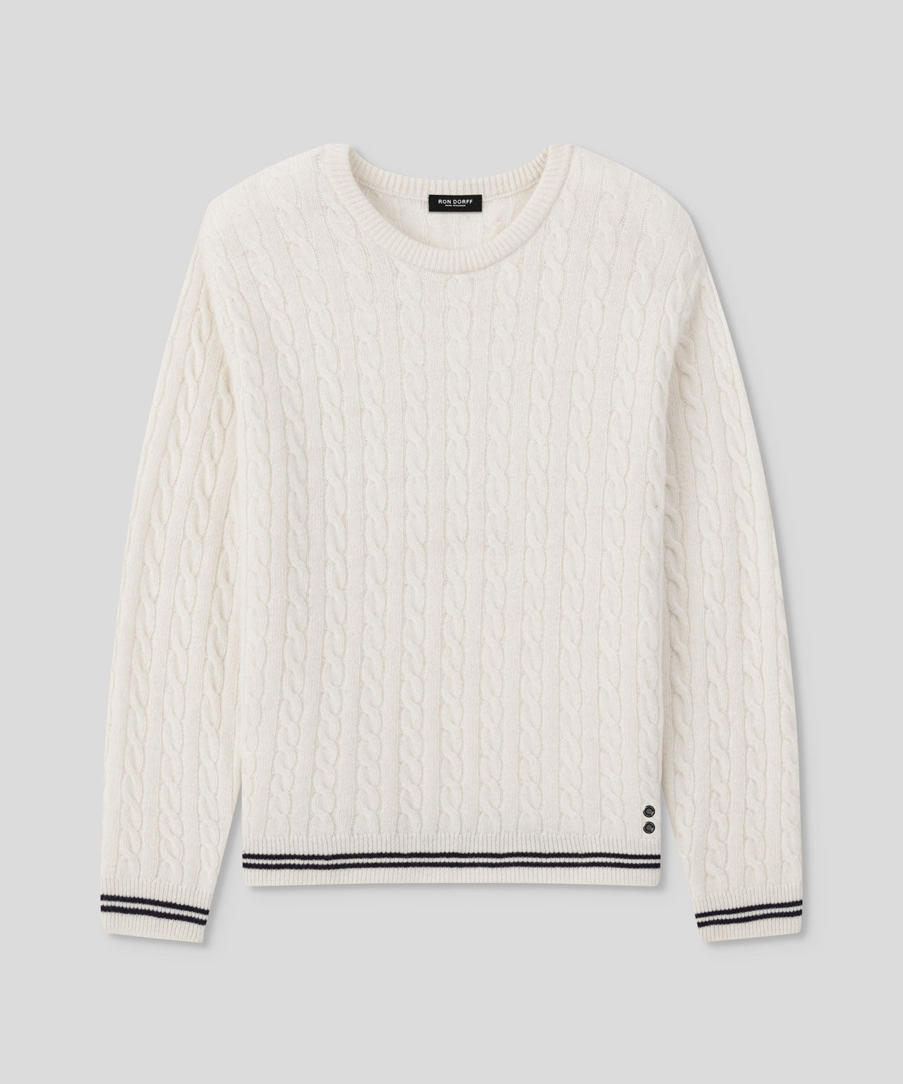 Wool Cashmere Tennis Sweater: Off White