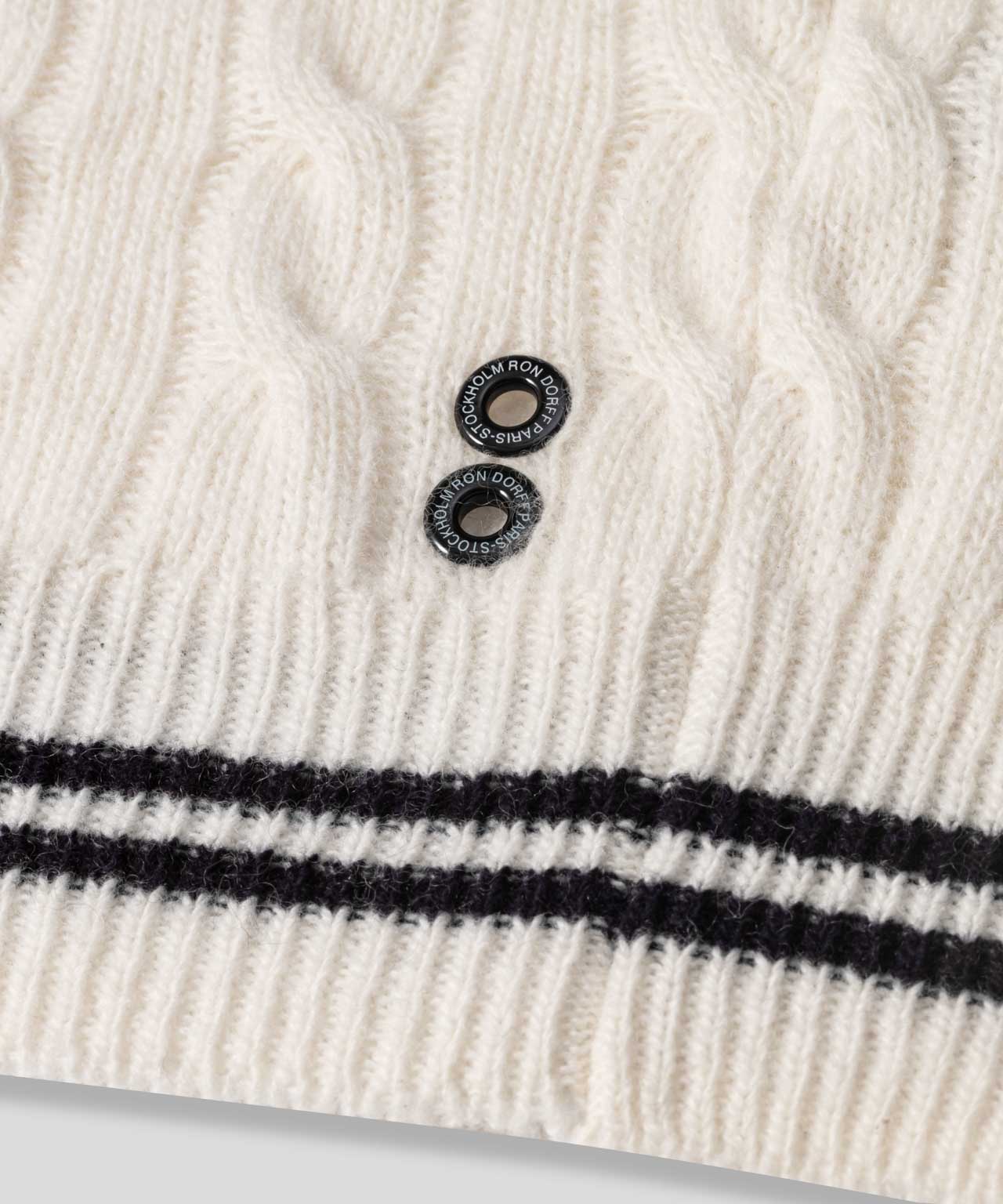 Wool Cashmere Tennis Sweater: Off White