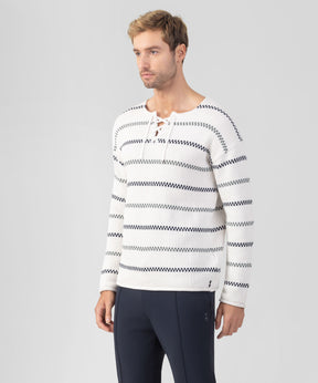 Swedish Fisherman Cotton Sweater: Off White