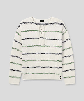 Swedish Fisherman Cotton Sweater: Off White