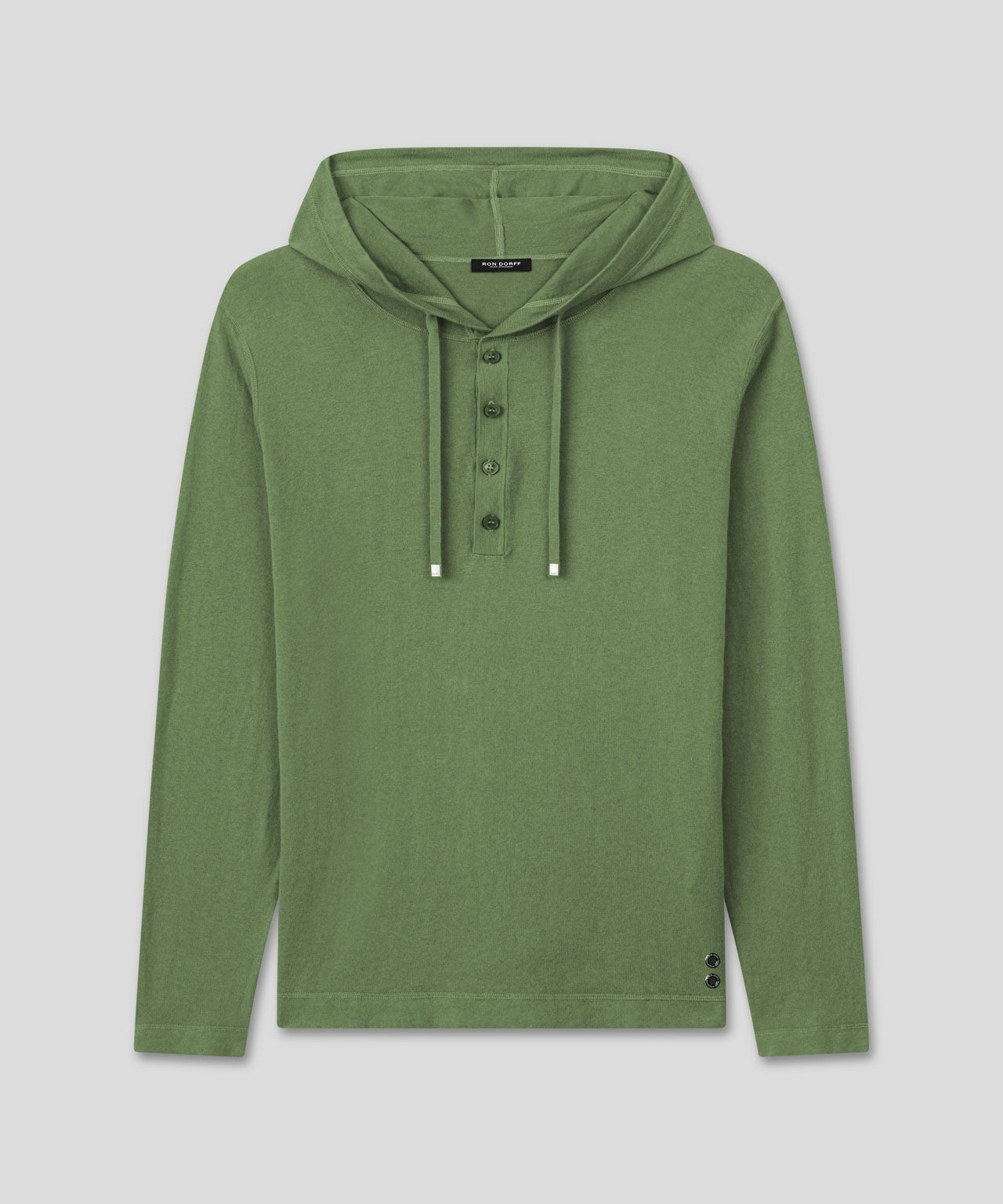 Light Cotton-Silk Hoodie Sweater: Cactus