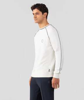 Organic Cotton Sweatshirt w. Piping: Off White