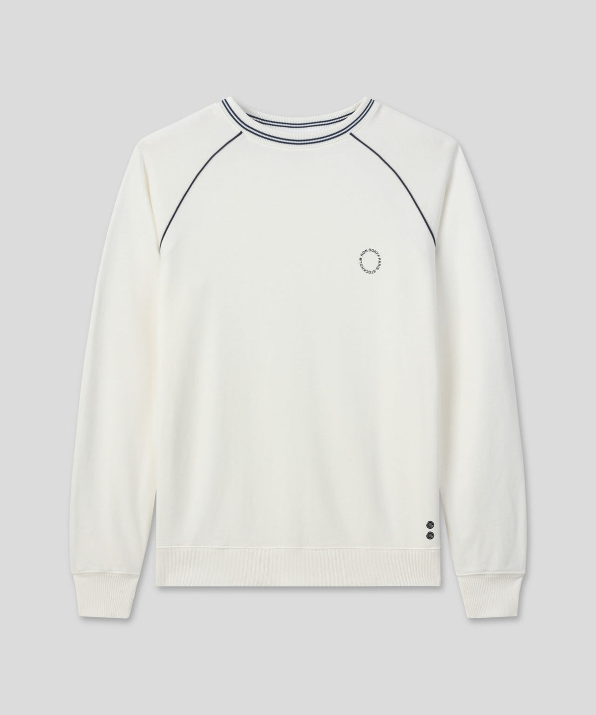 Organic Cotton Sweatshirt w. Piping: Off White