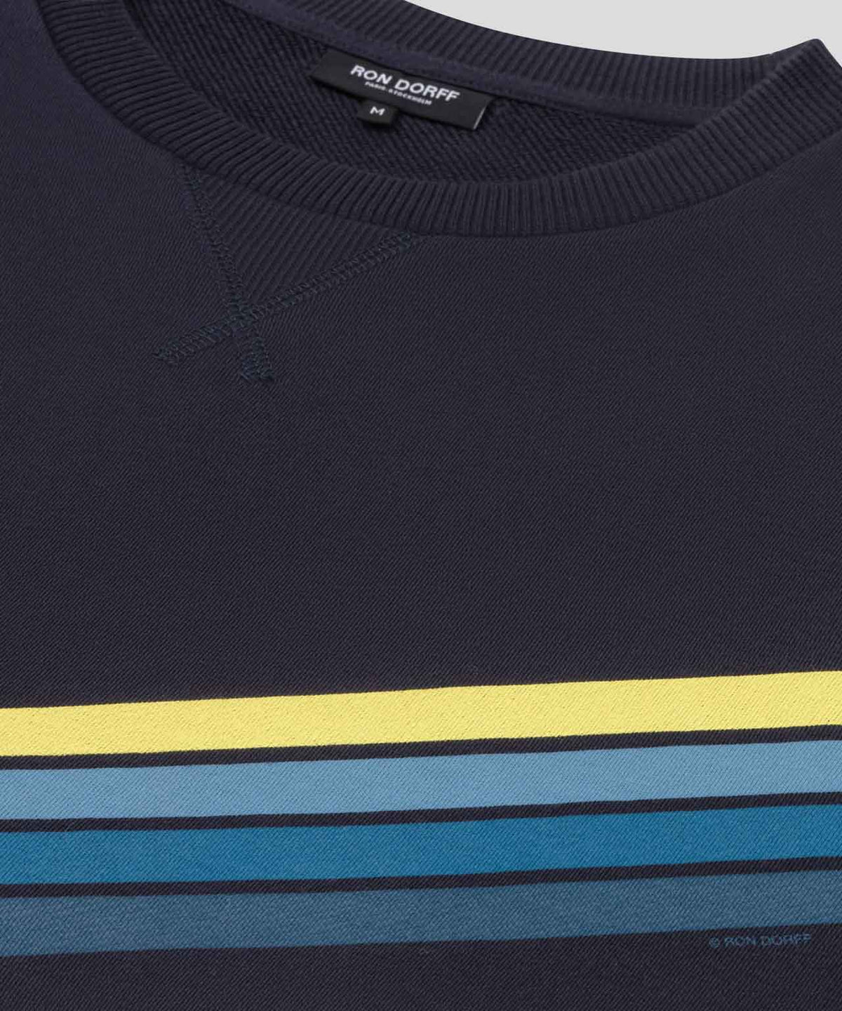 Organic Cotton Sweatshirt w. Diagonal Stripes: Navy