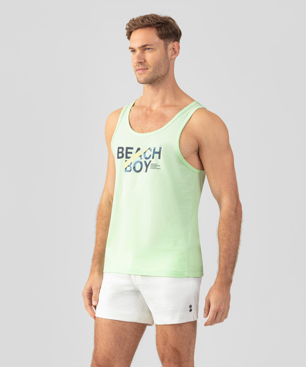 Organic Cotton Tank Top "BEACH BOY": Aloe Vera