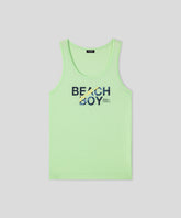 Organic Cotton Tank Top "BEACH BOY": Aloe Vera