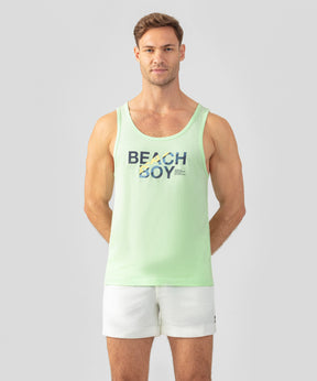 Organic Cotton Tank Top "BEACH BOY": Aloe Vera