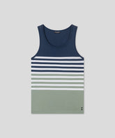 Organic Cotton Tank Top w. Stripes: Deep Ocean