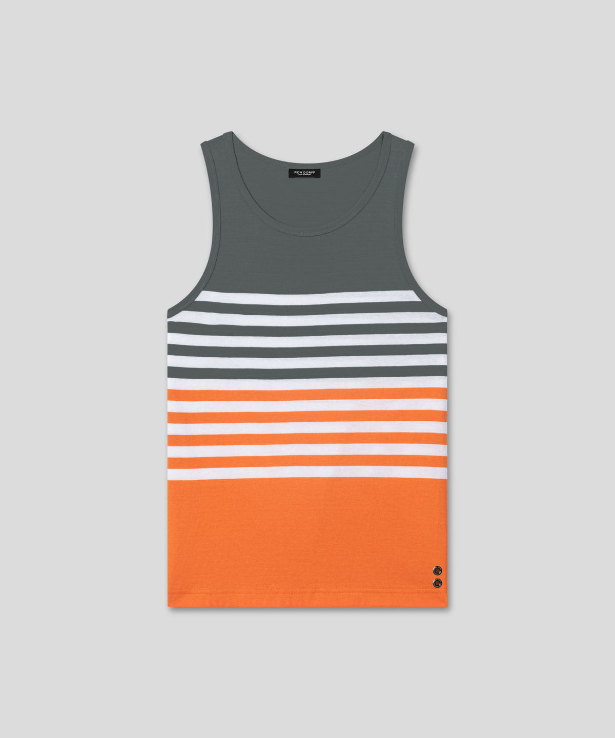 Organic Cotton Tank Top w. Stripes: Green Shadow