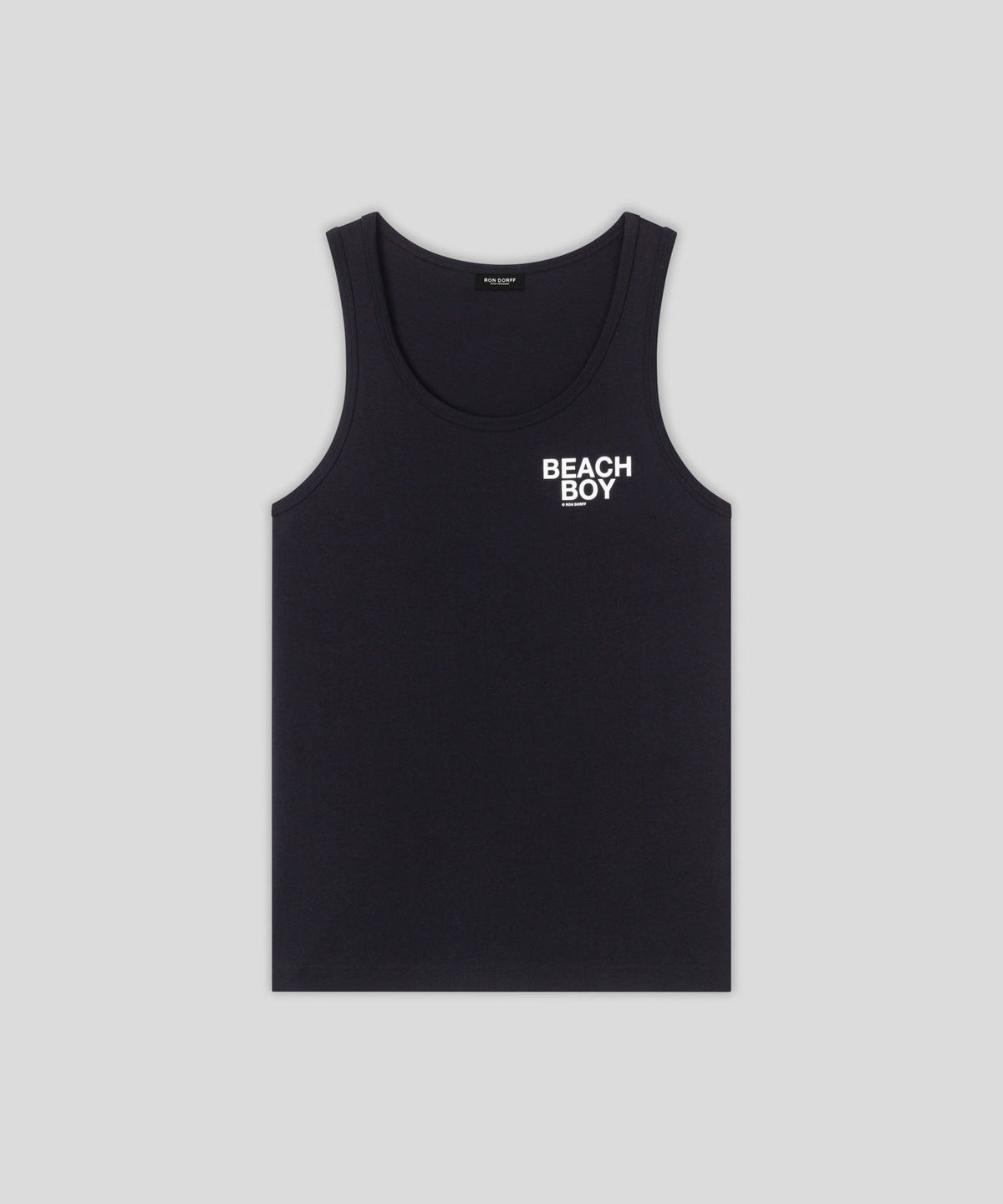 Organic Cotton Tank Top "BEACH BOY": Black