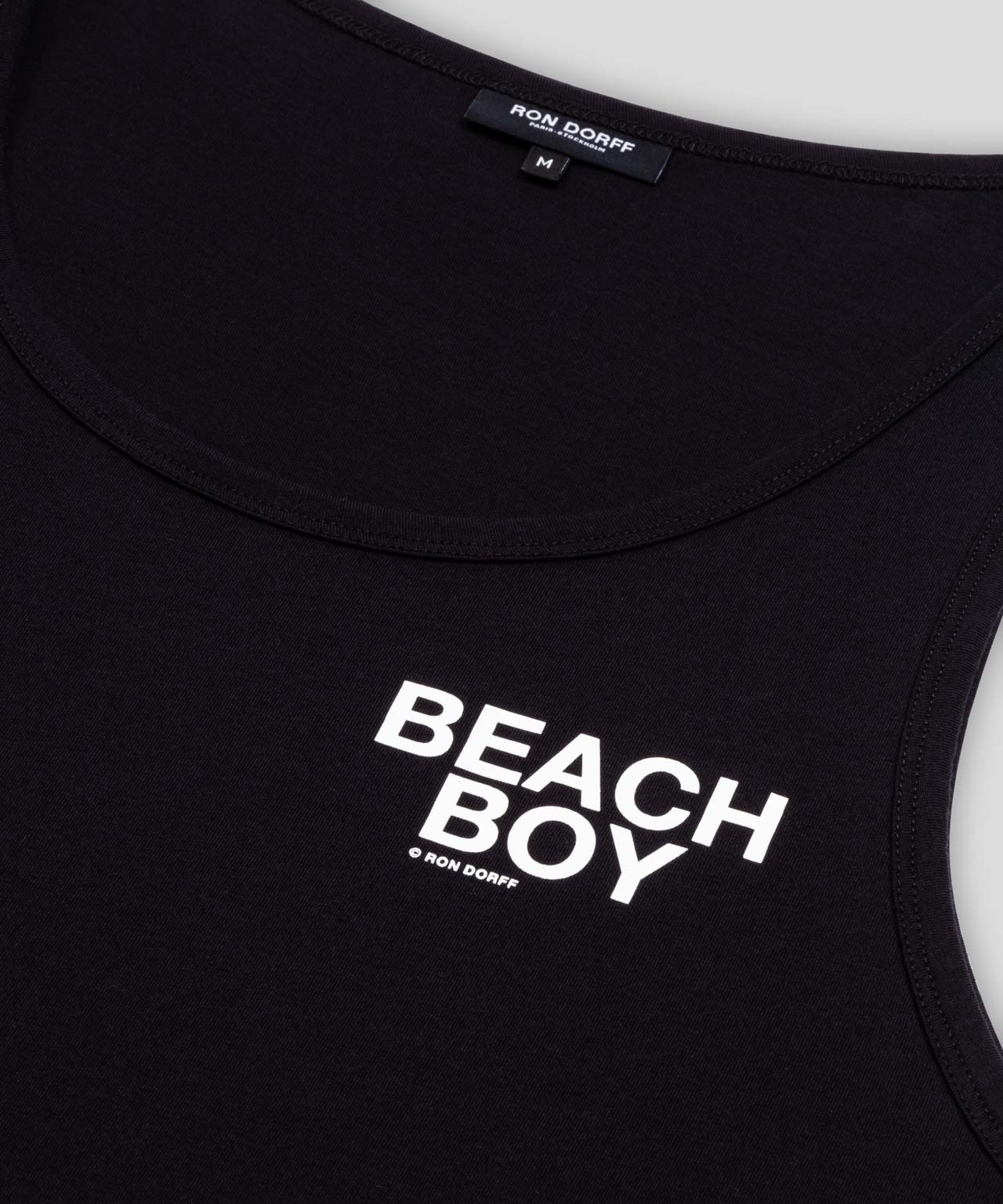 Organic Cotton Tank Top "BEACH BOY": Black