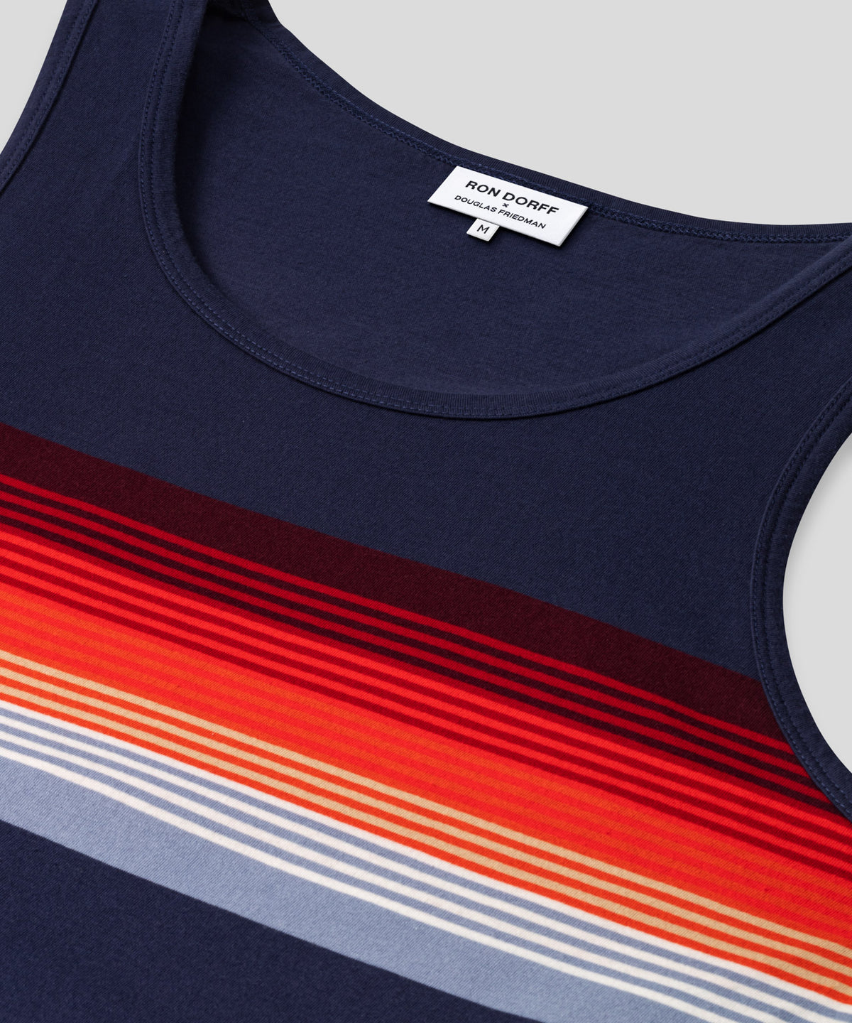 Organic Cotton Tank Top w. Chest Stripes: Navy