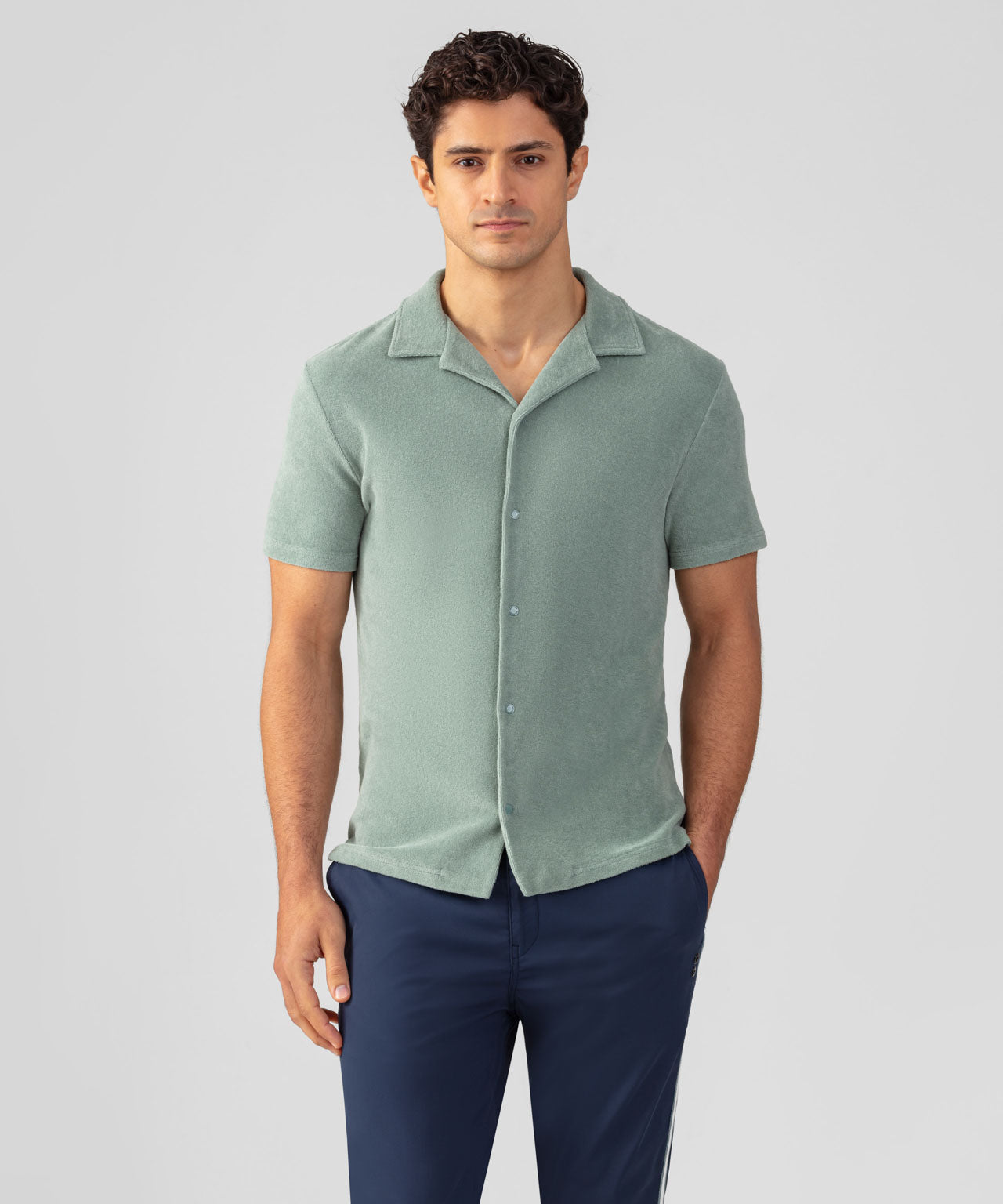 Cotton Terry Shirt: Aquamarine