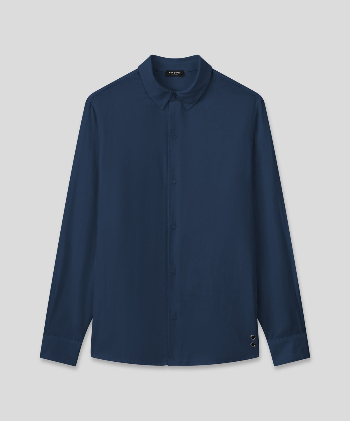 Cotton-Linen Long Sleeve Shirt: Deep Ocean