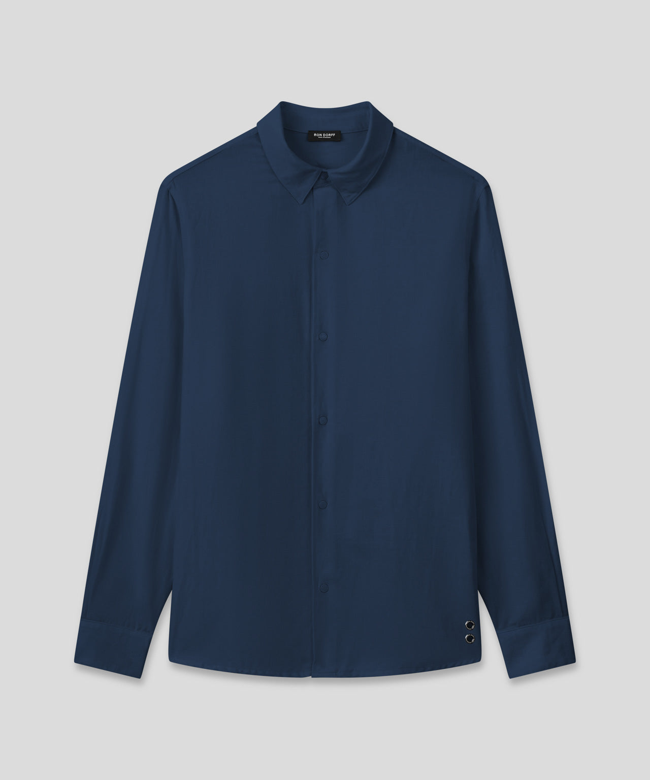Cotton-Linen Long Sleeve Shirt: Deep Ocean